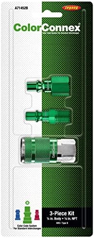 ColorConnex Kuplör ve Fiş Kiti, ARO Tip B, 1/4 NPT, Yeşil, 3-Piece-A71452B