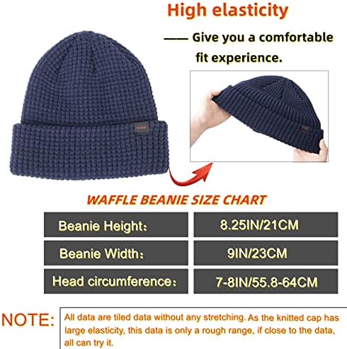 DASMİNİ Bere Şapka Erkekler ve Kadınlar için Kalın Kış Şapka Sıcak Çorap Kapaklar Erkek Bere örgü şapka Büyük Kafa