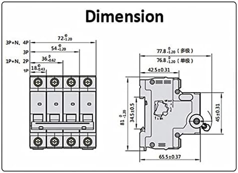 AXTI 2P 230V~ CType Mini devre kesici Minyatür Ev Hava Anahtarı Kapasitesi 4.5 KA Montaj 36mm Din Ray Lazer Baskı