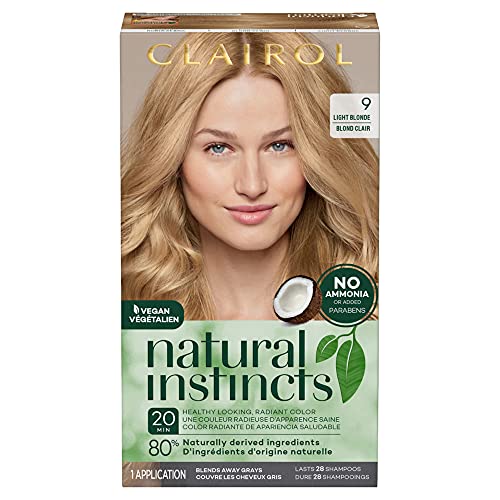 Clairol Natural Instincts Yarı Kalıcı Saç Boyası, 9 Açık Sarı Saç Rengi, 1'li Paket