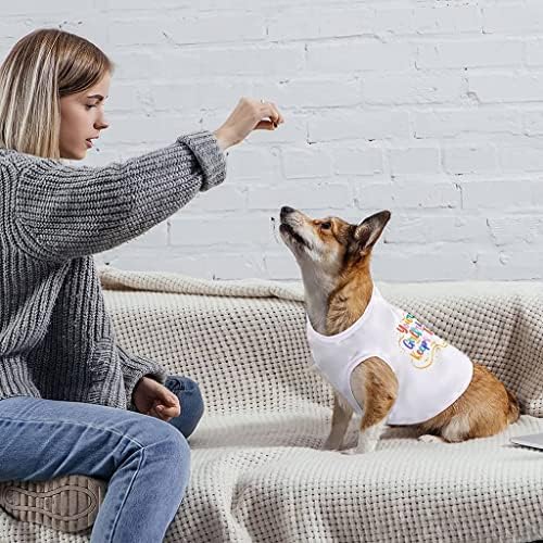 Kız Arkadaşın Bana Mesaj Atmaya Devam Ediyor Köpek Tankı-Komik Söyleyerek Köpek T-Shirt-Esprili Köpek Giyim (L, Beyaz)
