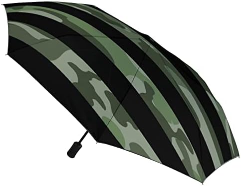 Yeşil Kamuflaj Amerikan Bayrağı Seyahat Şemsiye Rüzgar Geçirmez 3 Kat Otomatik Açık Yakın Katlanır Şemsiye Erkekler