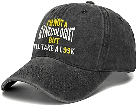 İşlemeli beyzbol şapkası Ben Jinekolog Değilim Ama Bir Göz Atacağım İşlemeli Şapka Ayarlanabilir Nakış kamyon şoförü