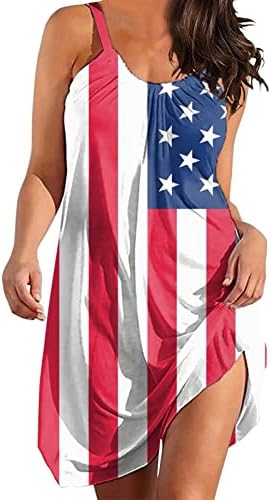 MIASHUI Bayan Gevşek Elbiseler Bağımsızlık Günü Kadınlar için Artı Boyutu Moda Amerikan 4 Temmuz Zarif O Boyun Bayan