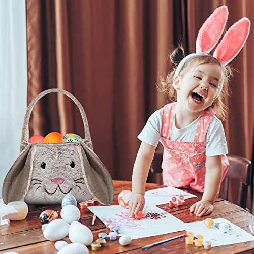 THOVSMOON paskalya tavşanı Sepeti Çocuklar için, Sevimli Paskalya Kova Çanta ile Tavşan Kulaklar için Paskalya Yumurtaları