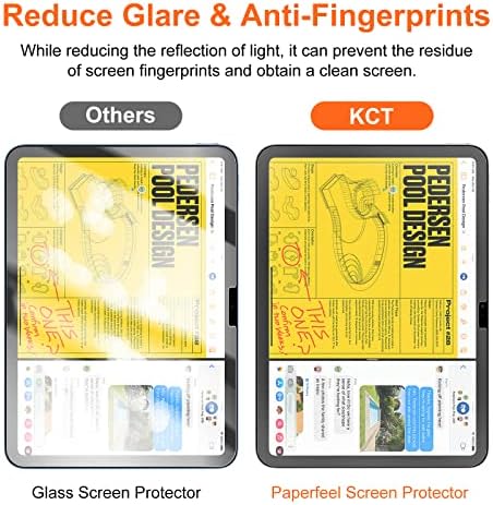KCT [iPad 10. Nesil (10,9 inç, 2022) ile Uyumlu 2 Paket Paperfeel Ekran Koruyucu, Kağıda Benzer Yazma/Yüksek Hassasiyet/Parlama