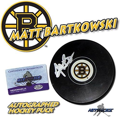 MATT BARTKOWSKİ İmzalı BOSTON BRUİNS Diski w/COA HOLOGRAMI *YENİ* 3 - İmzalı NHL Diskleri