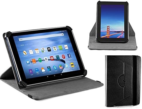 Navitech Siyah suni deri kılıf Kapak ile 360 Dönme Standı ile Uyumlu XIDO Z120 / 3G, Tablet Pc