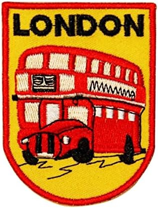 Londra Çift Katlı Otobüs Yama İngiliz Seyahat Rozeti İşlemeli Demir On Aplike