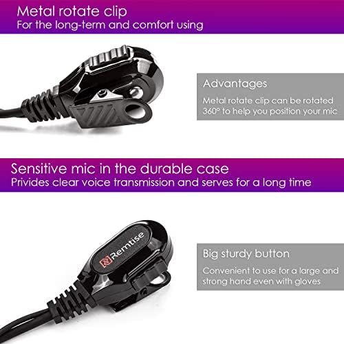 Motorola Walkie Talkies için Mikrofonlu Akustik Tüp Kulaklık, Gözetleme Kulaklığı ve PTT Motorola 2 Yönlü Telsizlerle