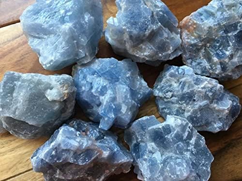 Mineralist Koleksiyonu Kristal Şifa Taşları, Kalsit Mavisi, 0.5 LB Doğal Kayalar, Yüksek Enerjili Kuvars Kristal Kümeleri,