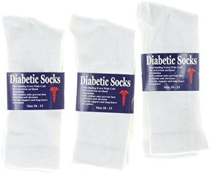 Diyabetik Bağlayıcı Olmayan Ekstra Geniş Manşet Çorap Boyutu 10-13 (3 Çift)