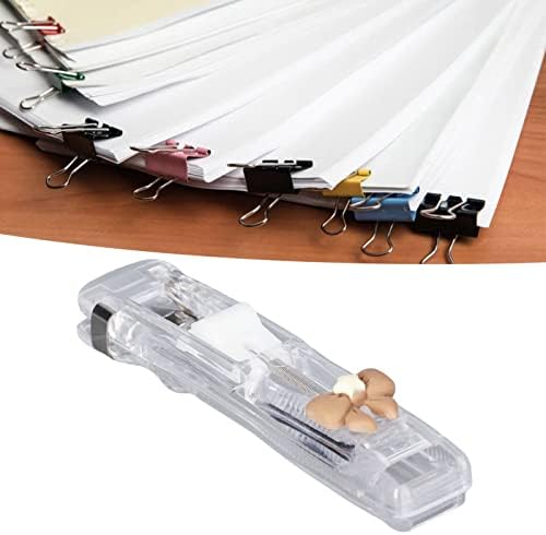 Kelepçe Zımba, INS Tarzı Kolay Kullanım Kağıt İstiridye Taşınabilir Ofis için 100 Adet Klipsli (İlmek Tarzı ve 2 Kutu