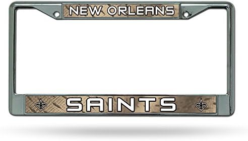 Rıco Endüstrileri NFL New Orleans Saints 12 x 6 Gümüş Krom Çerçeve W' Çıkartması Ekle Araba / Kamyon / SUV Oto Aksesuar
