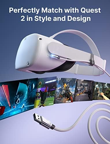 JSAUX Bağlantı Kablosu 16 FT Meta/Oculus Quest 2 /Pro/Pico 4 Aksesuarları ve PC/Steam VR ile Uyumlu, VR Kulaklık için