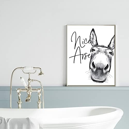 Komik Banyo Tırnaklar Duvar Sanatı Sevimli Hayvan Banyo Resimleri Eşek Posteri Duvar Hayvan Portreleri Duvar Dekor
