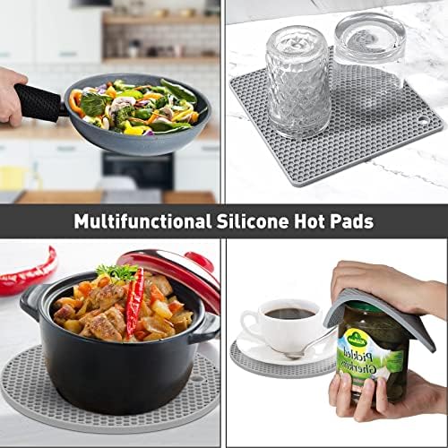 12 Paket Silikon Trivet paspaslar ısıya dayanıklı tencere tutacakları Mutfak Tutacakları için silikon Fırın eldiveni