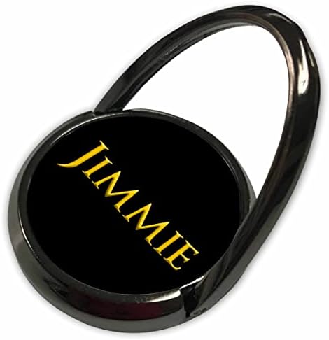 3dRose Jimmie ABD'de Popüler Kız Adı. Siyah Tılsımda Sarı - Telefon Halkaları (phr_351357_1)