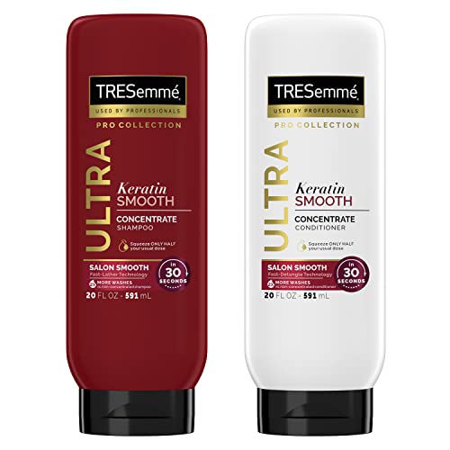 TRESemmé Ultra Keratin Pürüzsüz Konsantre Kuru Kuaför için Şampuan ve Saç Kremi 30 Saniyede Pürüzsüz, Hızlı Köpüren