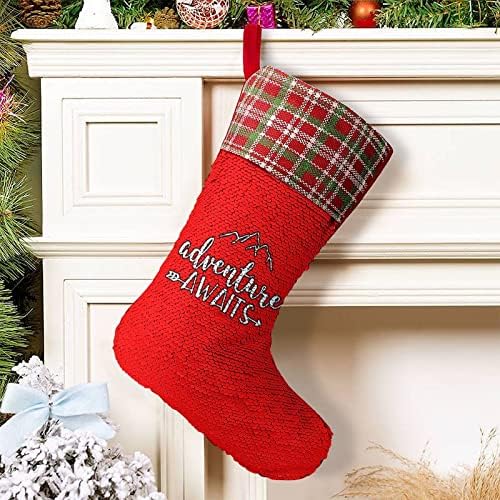 Macera Bekliyor Ok Pullu Noel Tatili Çorap Geri Dönüşümlü Renk Değiştiren Büyülü Stok Noel Ağacı Şömine Asılı Çorap