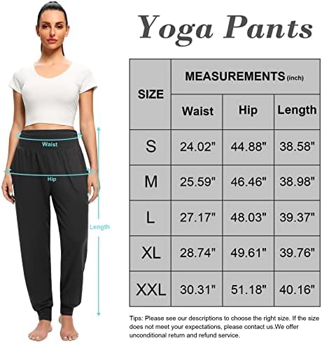 Annenmy Bayan Yüksek Belli Yoga Sweatpants Cepler ile Rahat Hafif Gevşek Egzersiz Joggers Streç Bayanlar Ter Pantolon