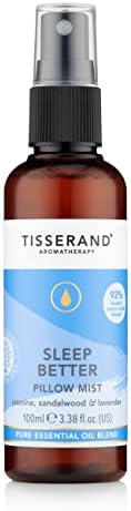 Vücut ve Oda için Tisserand Aromaterapi | Uyku Yastığı Sisi, Yasemin, Sandal Ağacı ve Lavanta | %100 Saf uçucu yağ