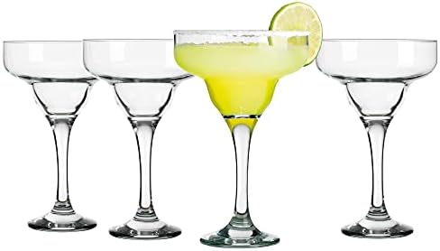 Glaver'ın Temel 4 10 oz Seti. Kokteyller, Su, Şarap, Meyve Suyu, Tatlı ve Günlük Kullanım için Margarita Bardakları