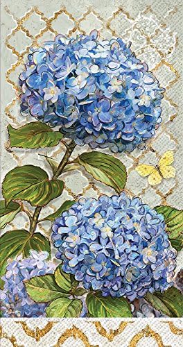 Ev Çiçeğini Kutlayın 3 Katlı Kağıt Misafir / Büfe Peçeteler, Mavi Yadigarı Çiçekler, 20 Adet