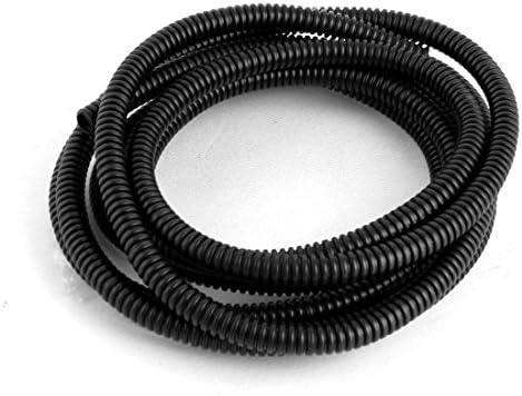 Aexıt Boru Oluklu Ampuller Kablo Tüpü Körüklü Hortum 2.55 M /8.4 ft Uzun 10mm Dış Floresan Tüpler Delik Siyah