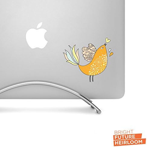 Doodle kuş TURUNCU-4 geniş baskılı çıkartma - Macbook, dizüstü bilgisayar, tablet ve daha fazlası için!