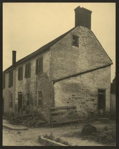 HistoricalFindings Fotoğraf: Eski Pazar Bahçesinde Eski Depo, Falmouth, Virginia, VA, c1927, Tuğla Bina