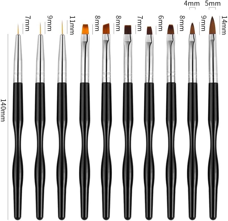 LUKEO Tırnak resim fırçası Seti Hattı cetvel kalemi Jel Uzatma Oluşturucu Petal Desen Boyama Fırçaları Plastik Saplı