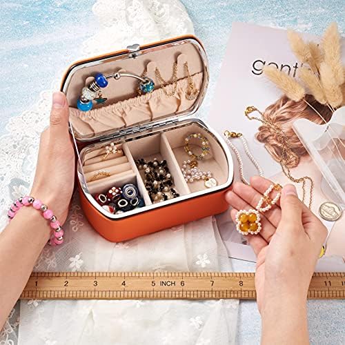 Cherıswelry 1 adet Mini Takı Saklama kutusu Organizatör Vaka PU Deri Kadife Astarlı Taşınabilir Seyahat Mücevher Kutusu