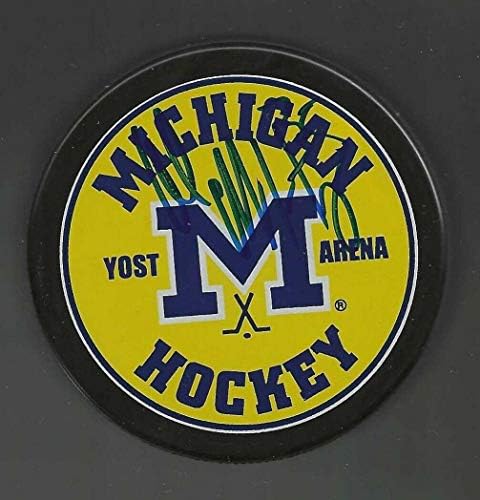 Al Montoya İmzalı Michigan Wolverines Mısır Logosu Diski Canadiens Jets Oilers-İmzalı NHL Diskleri