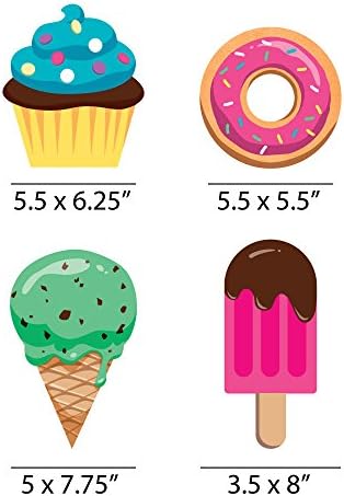 Tatlı Dükkanı-Çörek, Dondurma ve Kek Süslemeleri DIY Şeker ve Fırın Doğum Günü Partisi veya Bebek Duşu Essentials-20'li