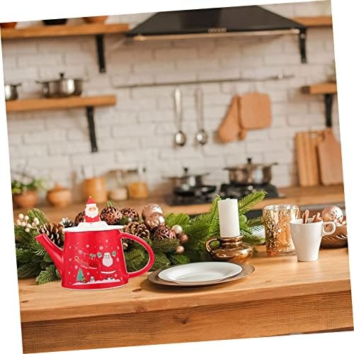 Alipis 1 Takım Noel su ısıtıcısı Fincan Seramik Doğuş Setleri Vintage Çaydanlık Seramik çay seti Noel Çaydanlık ve