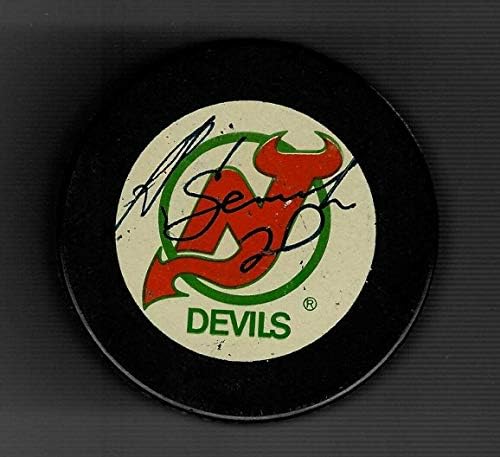 Alexander Semak İmzalı New Jersey Devils Vintage Carvel Dondurma Hatıra Diski-İmzalı NHL Diskleri
