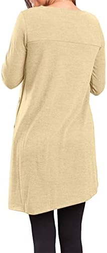 Kadınlar için uzun Kollu yaz elbisesi, Moda Rahat Düz Renk Düğmesi T - Shirt Uzun Kollu Elbise Parti Elbise Y2K Giysileri