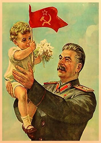 Sovyet Stalin ve Çocuk Vintage Posteri