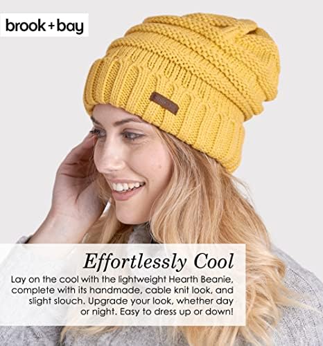 Brook + Bay sarkık şapka Kış Şapka Kadınlar için-Slouch Büyük Boy Kablo örgü şapkalar-Sıcak Tıknaz Örme Kap Soğuk
