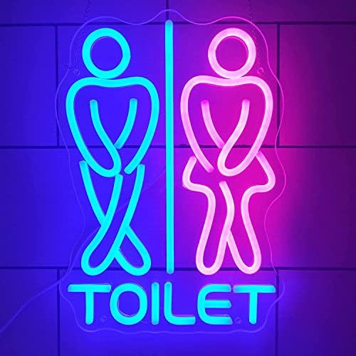 DVTEL tuvalet komik USB LED Neon burcu, Özel Unisex erkek sol kadın sağ WC tuvalet Neon ışıkları duvar dekorasyonu