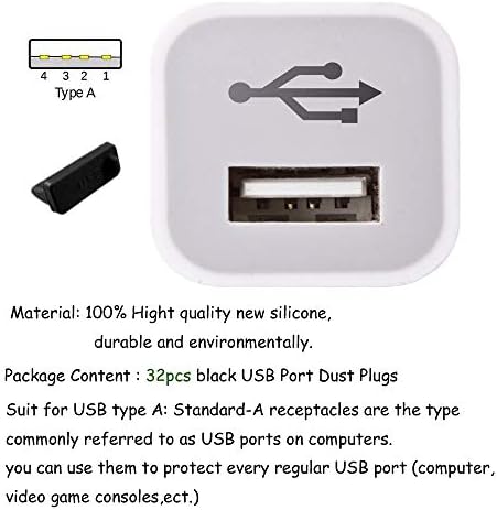 32 Adet USB Bağlantı Noktası Standart A,USB Tip A Dişi Anti tozluk Fişler Koruyucu Stoper Kapağı masaüstü bilgisayar