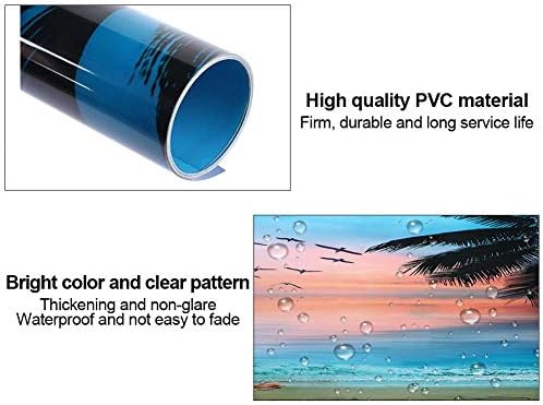 Akvaryum Arka Plan Posteri PVC Yapışkanlı Sahil Gün Batımı Bulutlar Desen Balık Tankı Arka Plan Posteri Sticker Zemin