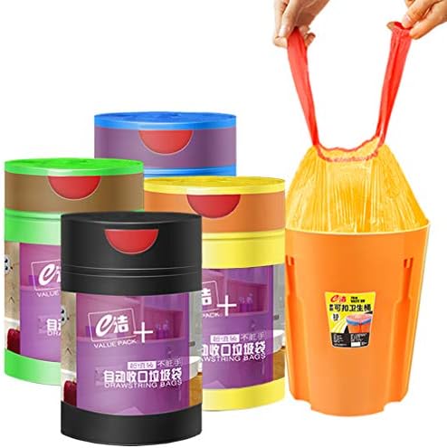 Renkler Faydaları Paket İpli Çöp Torbaları/Çöp Torbaları, 4 Galonluk Çöp Torbaları / Banyo, Yatak Odası, Ofis, Araba,