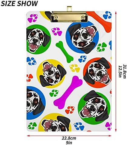 Renkli Oynak Köpek Plastik Clipboards ile Metal Klip Mektup Boyutu Panoya Düşük Profil Klip Panoları için Çocuk Hemşirelik