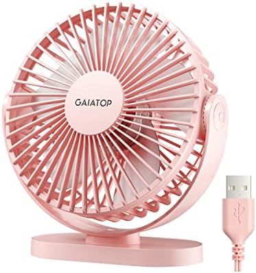 GAIATOP USB Masa Fanı, 3 Hız Güçlü Taşınabilir Fan, 5.5 İnç Sessiz Soğutma Mini Fan, 5ft Kablo ile 90 ° Döndür Küçük