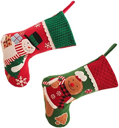 Abaodam 2 adet Noel Dekorasyon Calcetines De para Niños Şömine Çorap Dekorasyon Noel Çorap Kılıfı Bez Çorap Çocuk