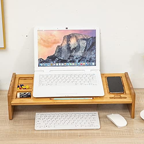 Maydear Bambu Monitör Standı, Laptop standı, Ergonomik Yükseltici Taşınabilir, Ayarlanabilir Açı ve Yükseklik Dizüstü