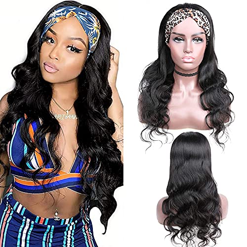 Kafa bandı peruk insan saçı vücut dalga 20 inç tutkalsız yok dantel ön peruk Brezilyalı bakire saç siyah kadınlar