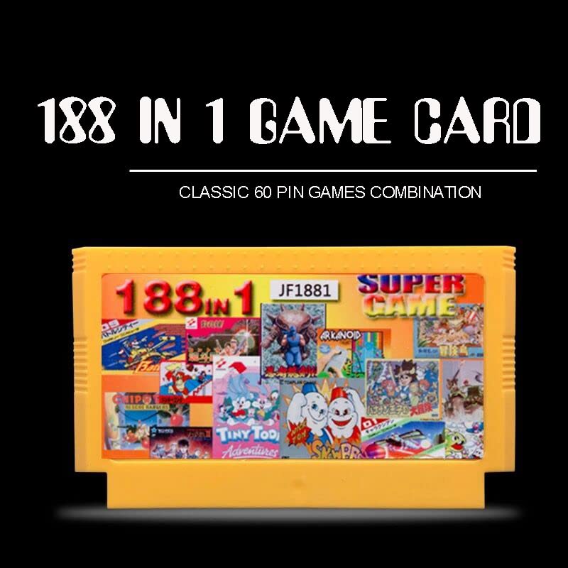 188 İN 1 Klasik Oyunlar Koleksiyonu 8 Bit 60 Pins Oyun Kartı video oyunu Konsolu Hafıza Kartı
